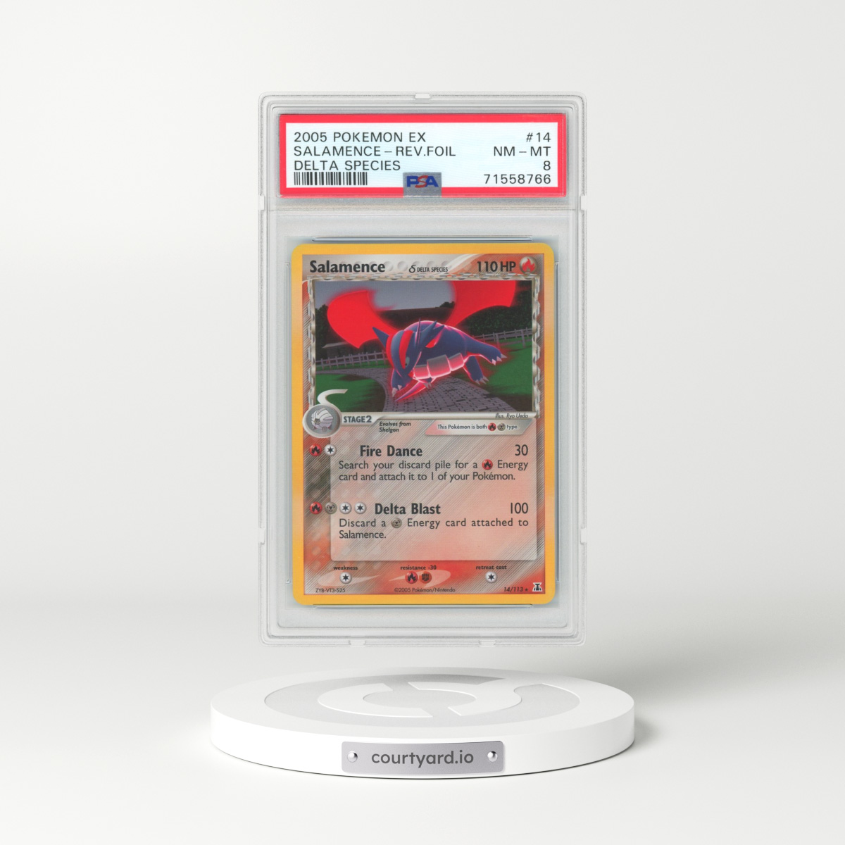 2005 Pokémon EX Delta Species #14 Salamence - Reverse Foil (PSA 8 NM-MT)