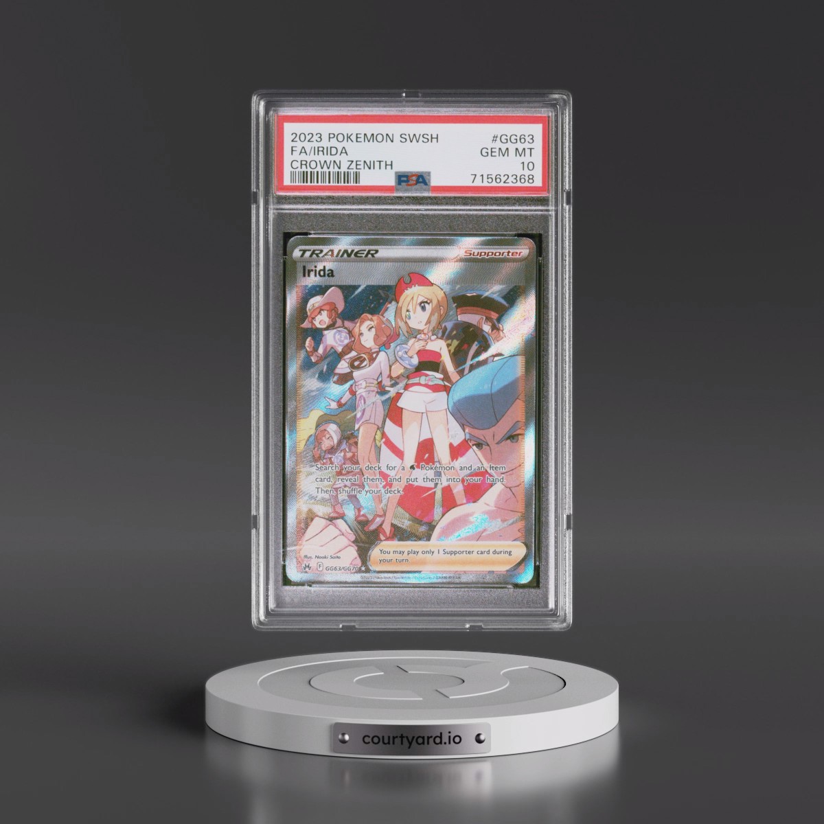 2023 Pokémon Sword and Shield Crown Zenith #GG63 Irida - Full Art (PSA 10 GEM MINT)