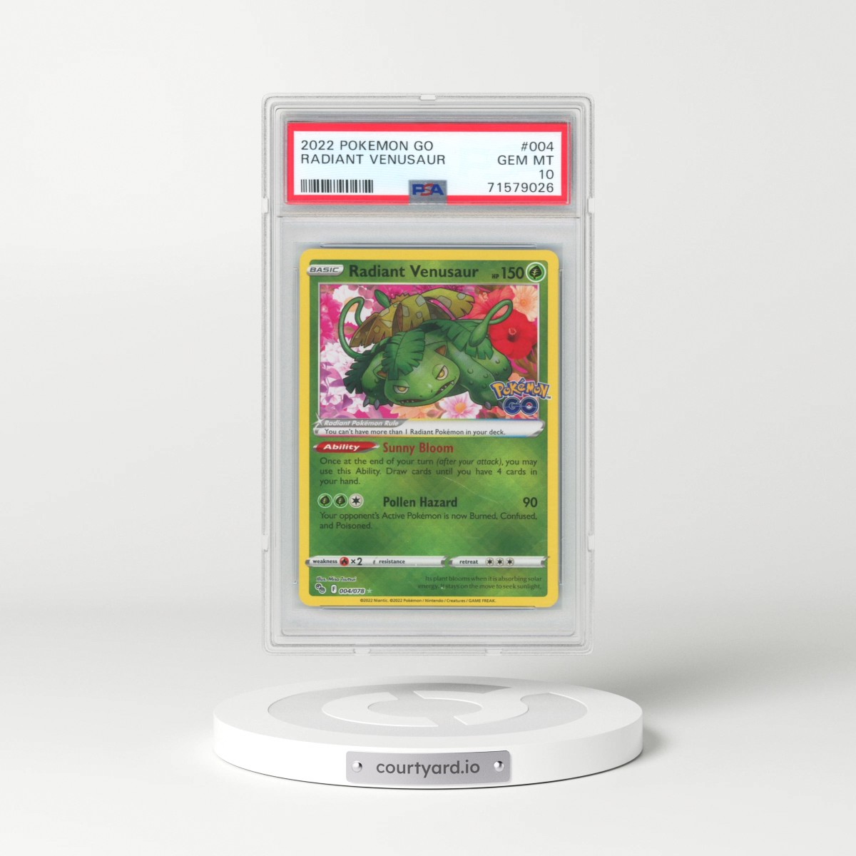 2022 Pokémon Go #004 Radiant Venusaur - Holo (PSA 10 GEM MINT)