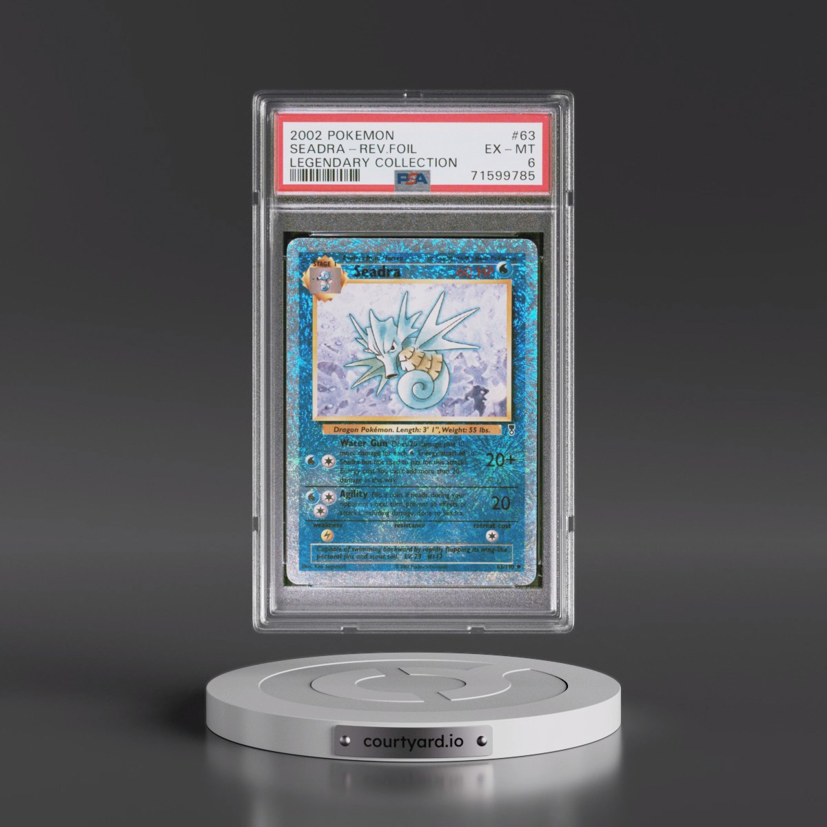 2002 Pokémon Legendary Collection #63 Seadra - Reverse Foil (PSA 6 EX-MT)