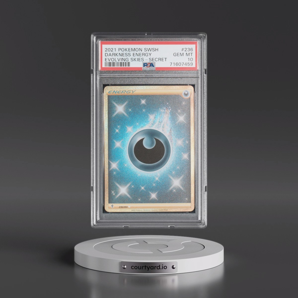 2021 Pokémon Sword & Shield Evolving Skies #236 Darkness Energy - Secret (PSA 10 GEM MINT)