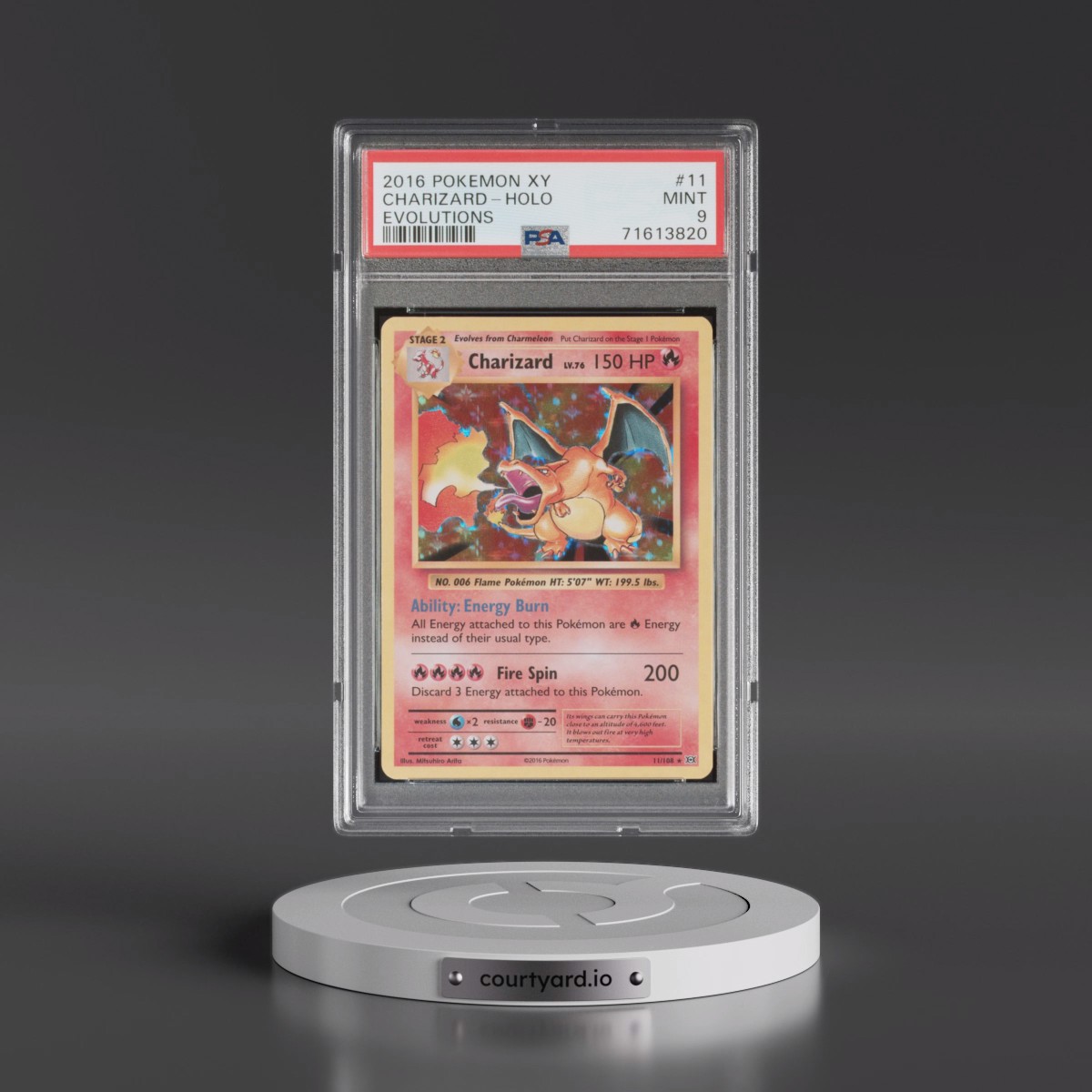 2016 Pokémon XY Evolutions #11 Charizard - Holo (PSA 9 MINT)