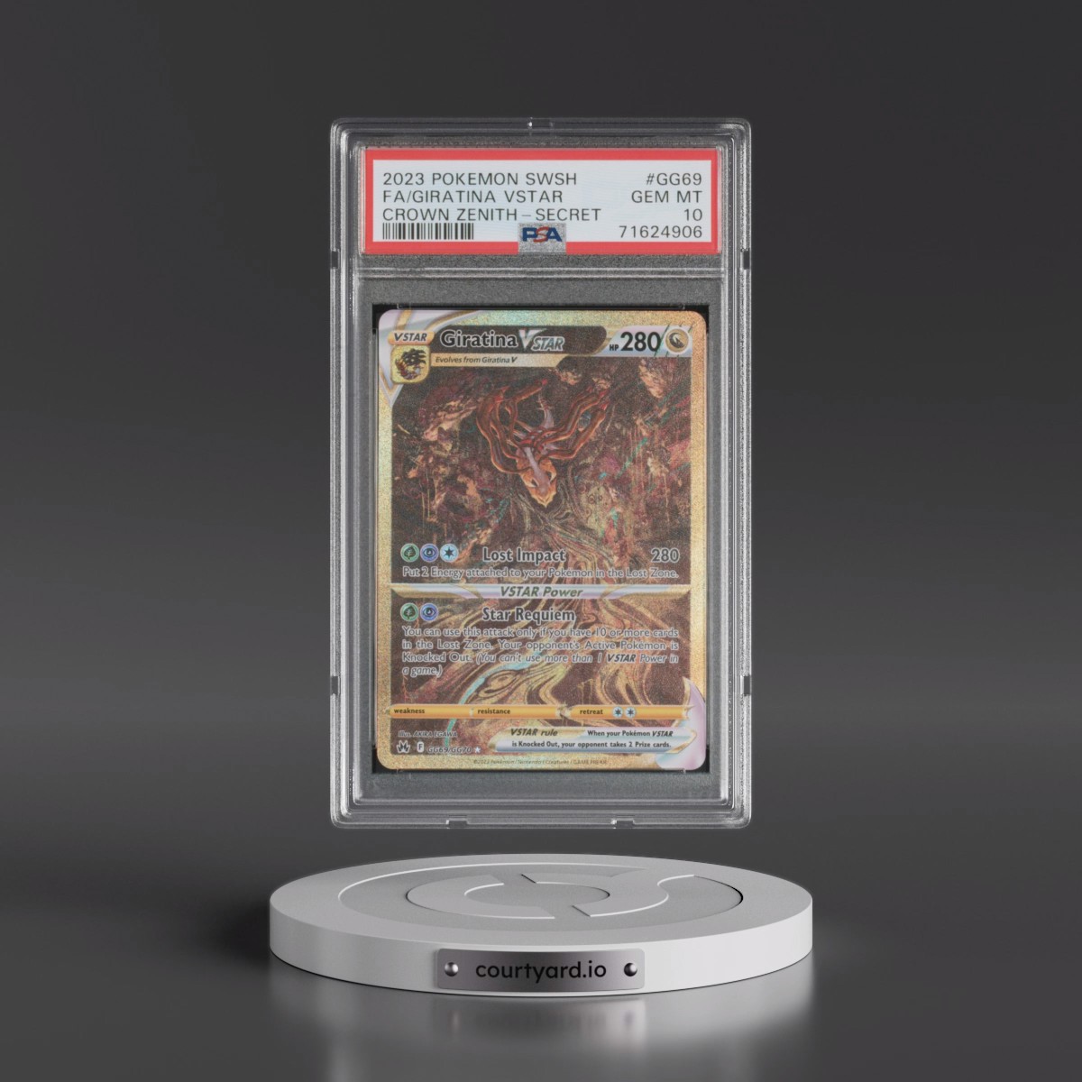 2023 Pokémon Sword and Shield Crown Zenith #GG69 Giratina Vstar - Full Art Secret (PSA 10 GEM MINT)