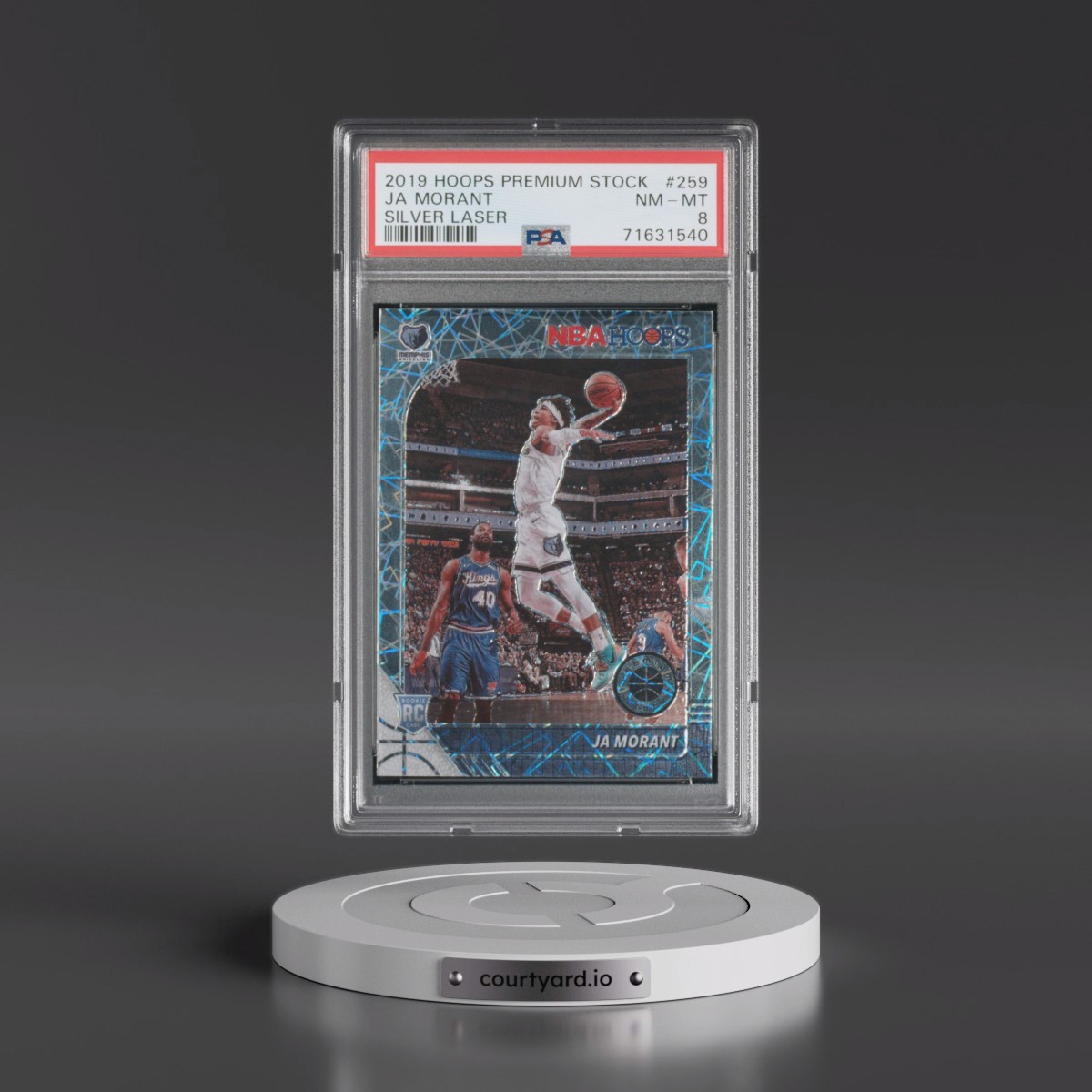 2019 Panini Hoops Premium Stock Ja Morant - Silver Laser #259 PSA 8