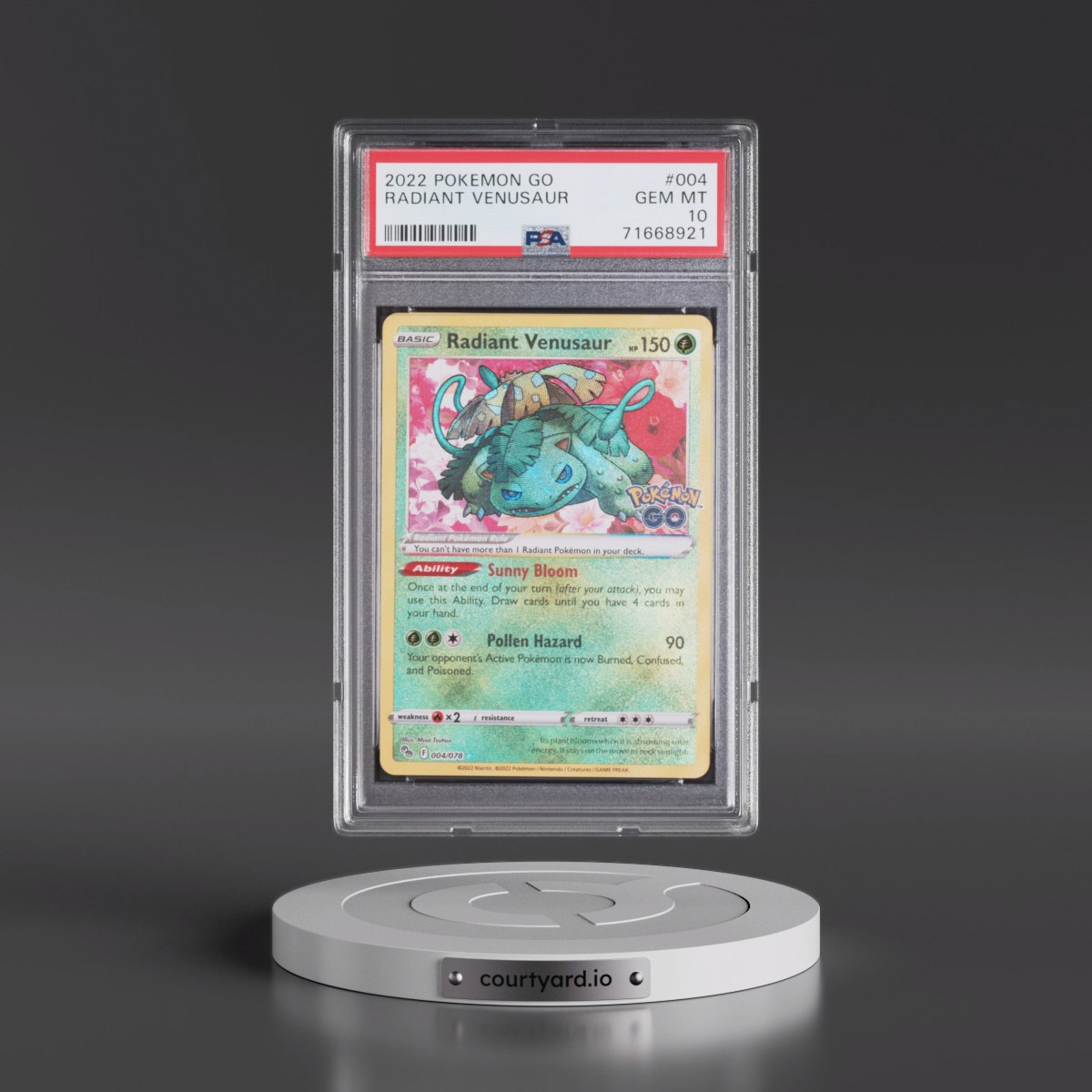2022 Pokémon Go #004 Radiant Venusaur - Holo (PSA 10 GEM MINT)