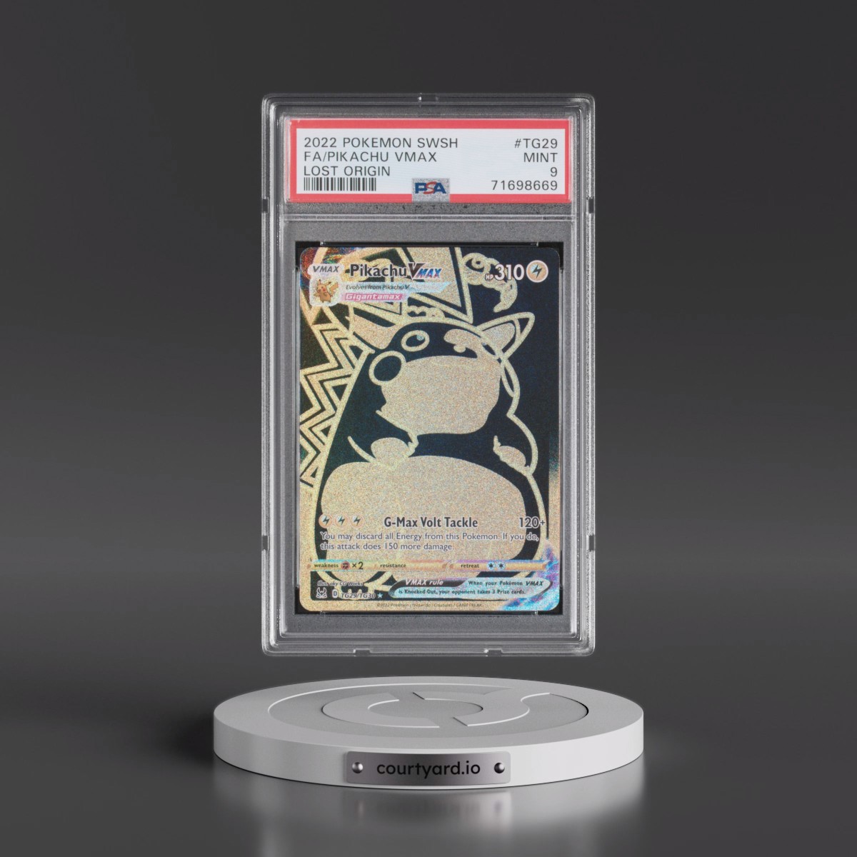 2022 Pokémon Sword & Shield Lost Origin #TG29 Pikachu Vmax - Full Art (PSA 9 MINT)