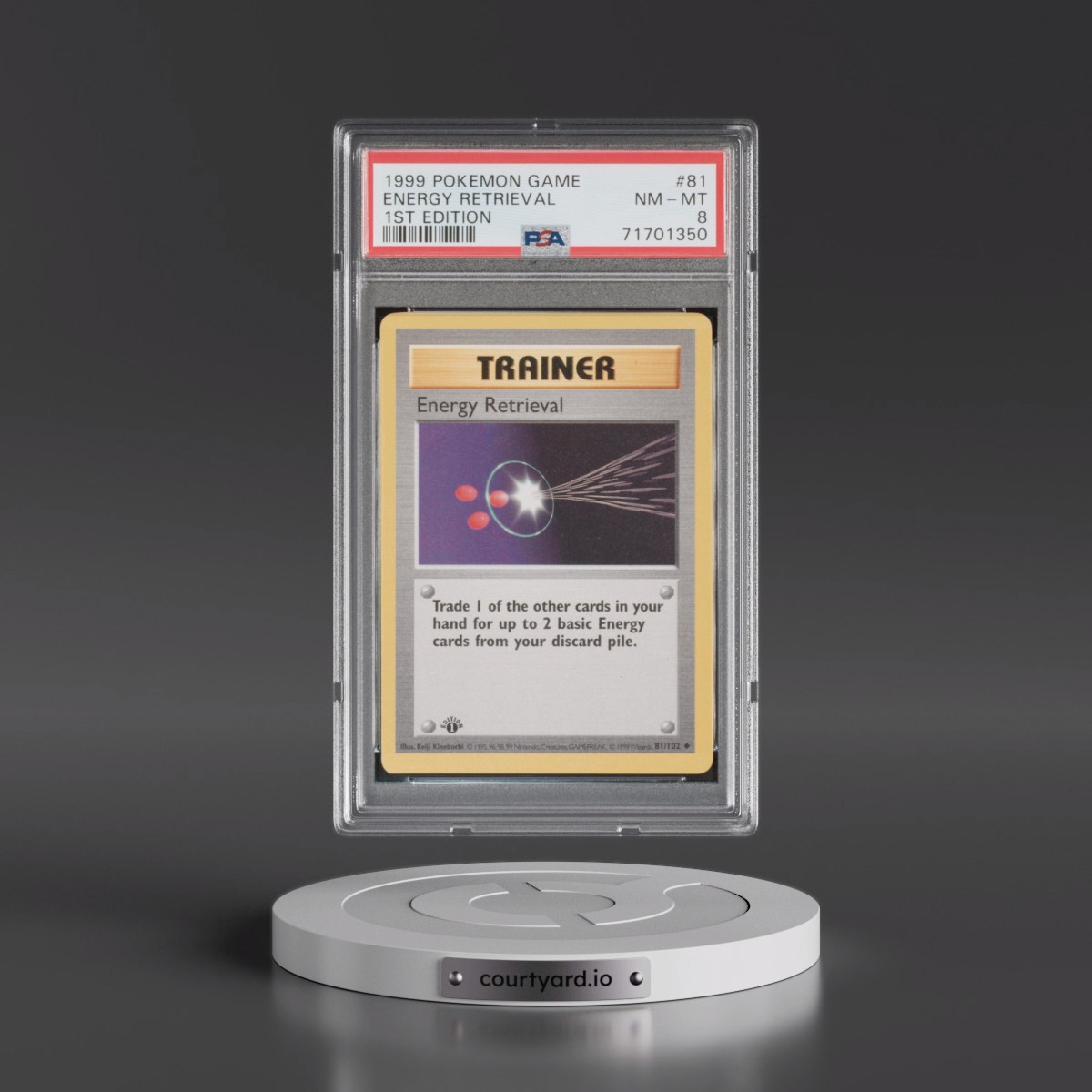 1999 Pokémon Game #81 Energy Retrieval - 1st Edition (PSA 8 NM-MT)