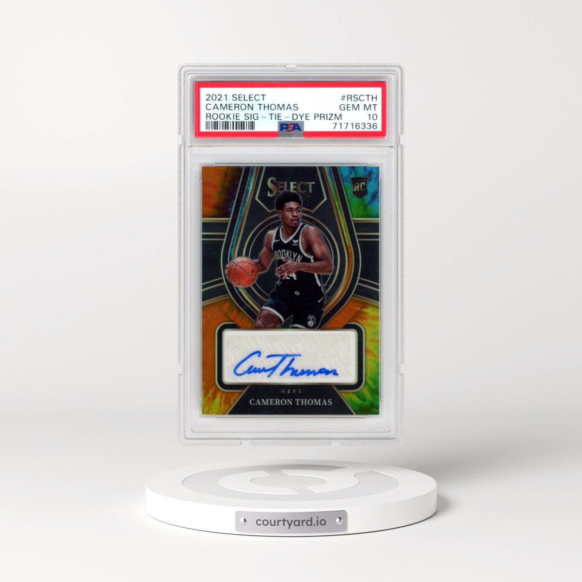 2021 Panini Select Rookie Signatures #RSCTH Cameron Thomas - Tie-Dye Prizm (PSA 10 GEM MINT)