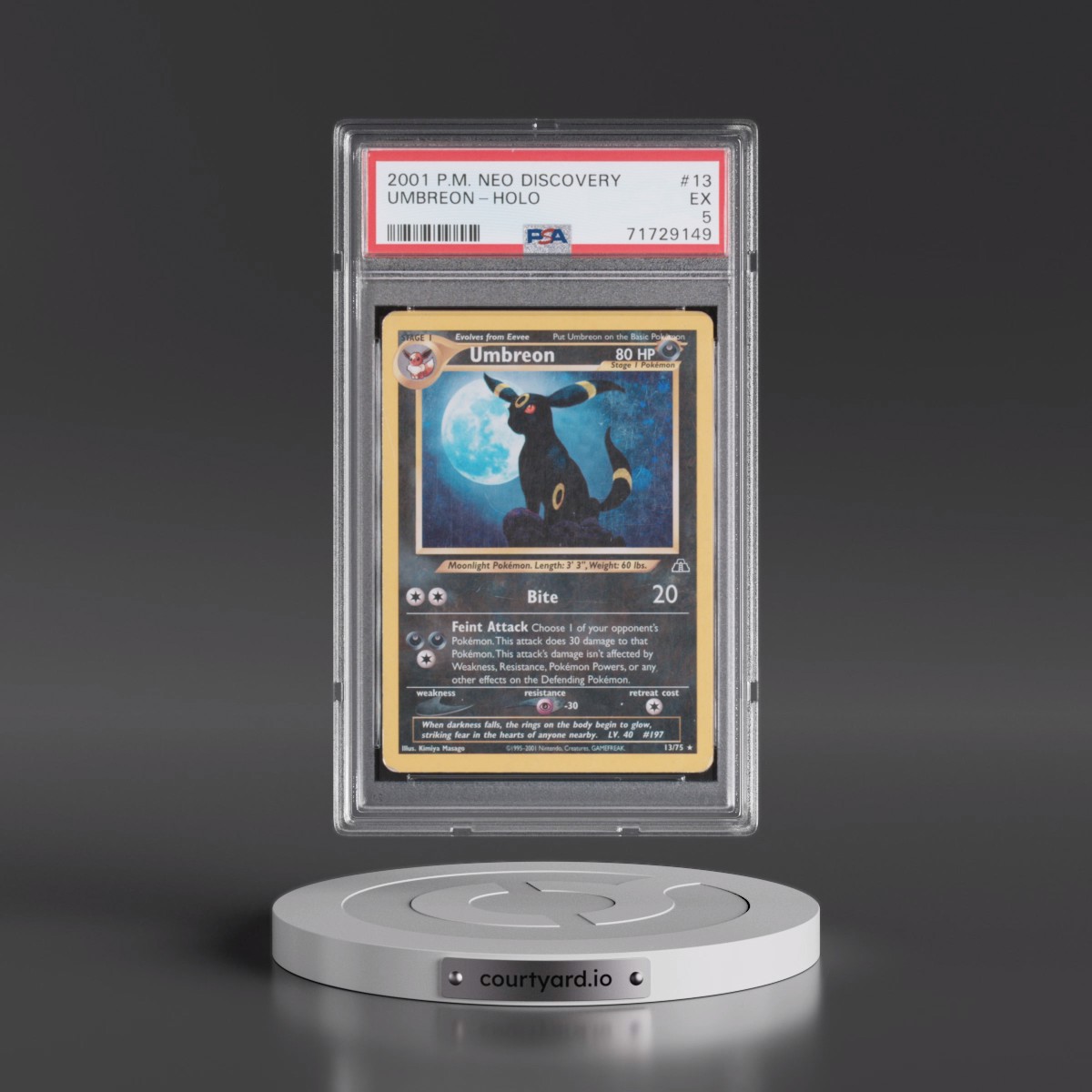 2001 Pokémon Neo Discovery #13 Umbreon - Holo (PSA 5 EX)