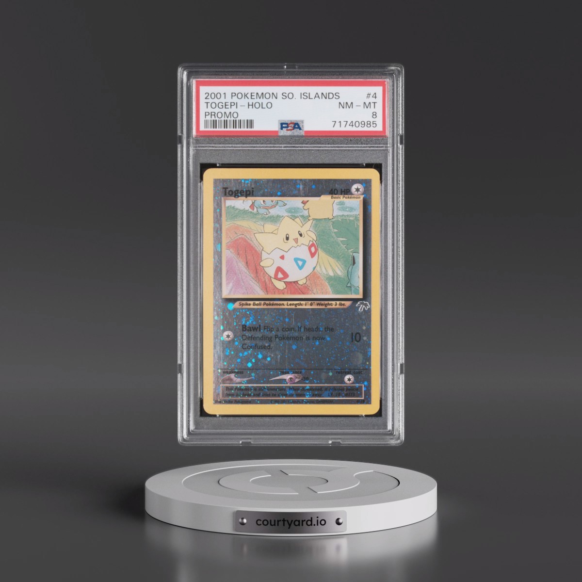 2001 Pokémon Southern Islands Promo #4 Togepi - Holo (PSA 8 NM-MT)