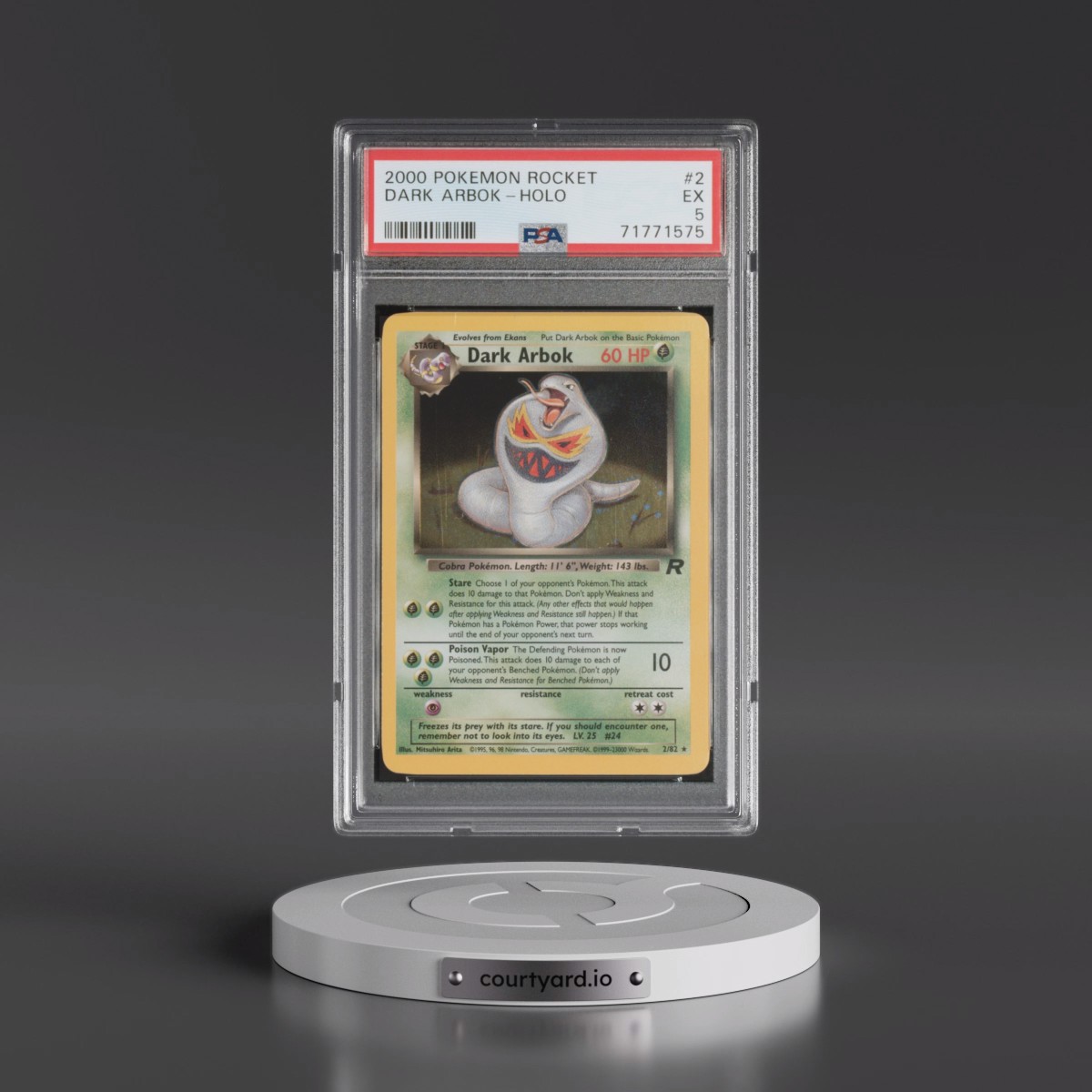 2000 Pokémon Rocket #2 Dark Arbok - Holo (PSA 5 EX)