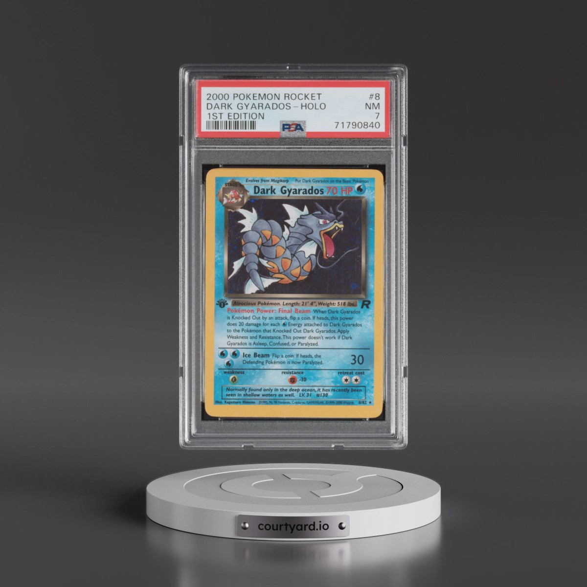2000 Pokémon Rocket #8 Dark Gyarados - 1st Edition Holo (PSA 7 NM)