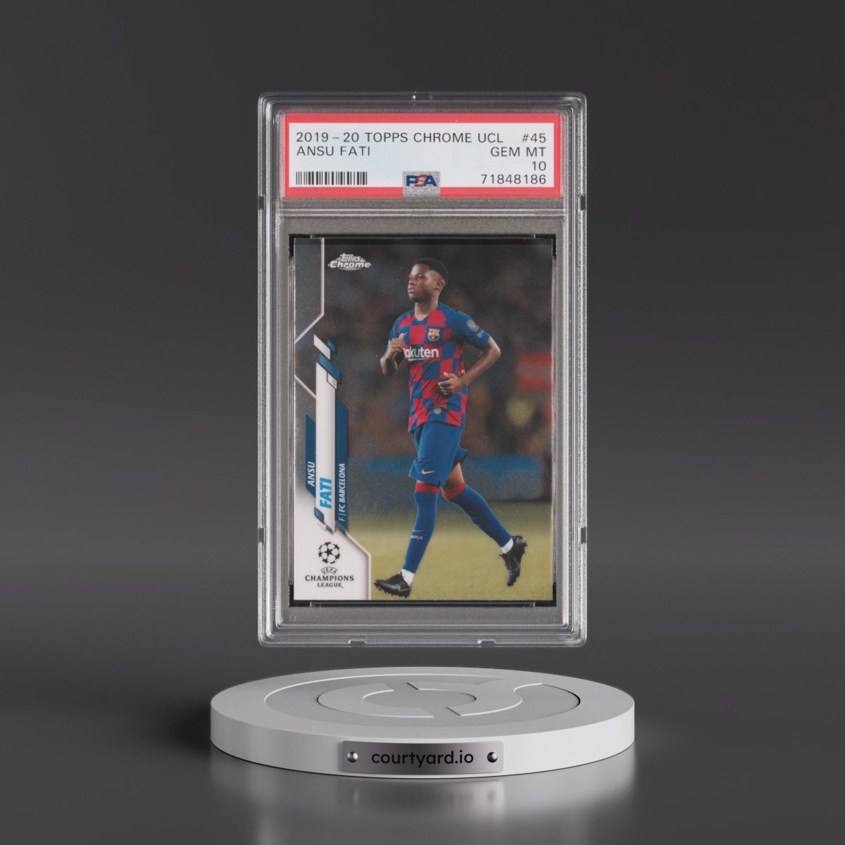 2019 Topps Chrome UEFA Champions League #45 Ansu Fati (PSA 10 GEM MINT)