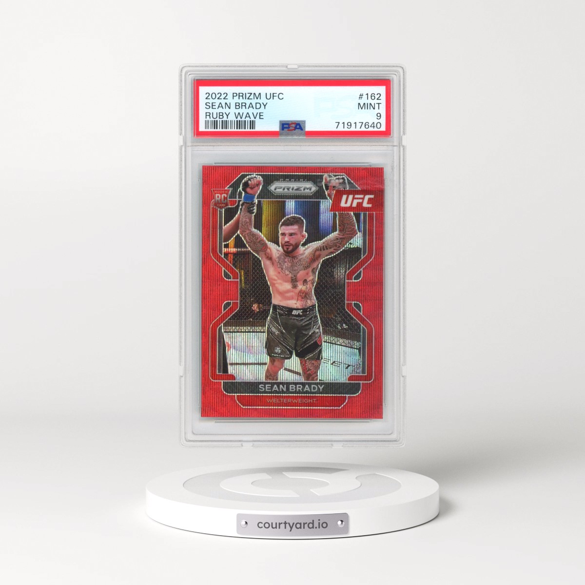2022 Panini Prizm UFC Sean Brady - Ruby Wave #162 PSA 9