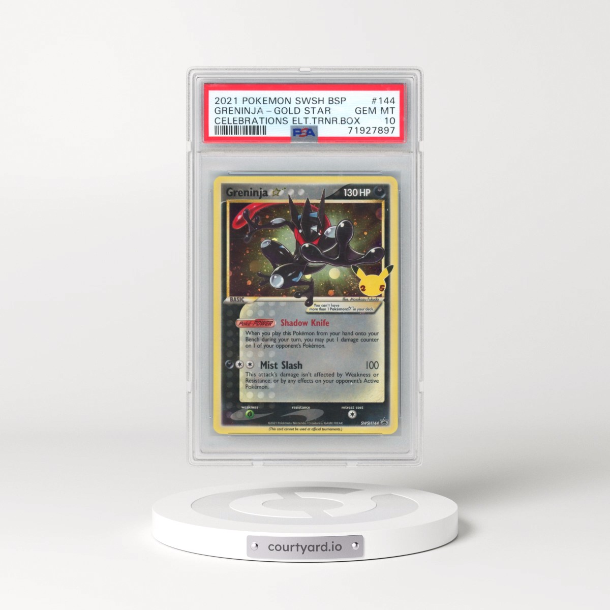 2021 Pokémon Swsh Black Star Promo #144 Greninja-Gold Star - Celebrations Elite Trainer Box (PSA 10 GEM MINT)