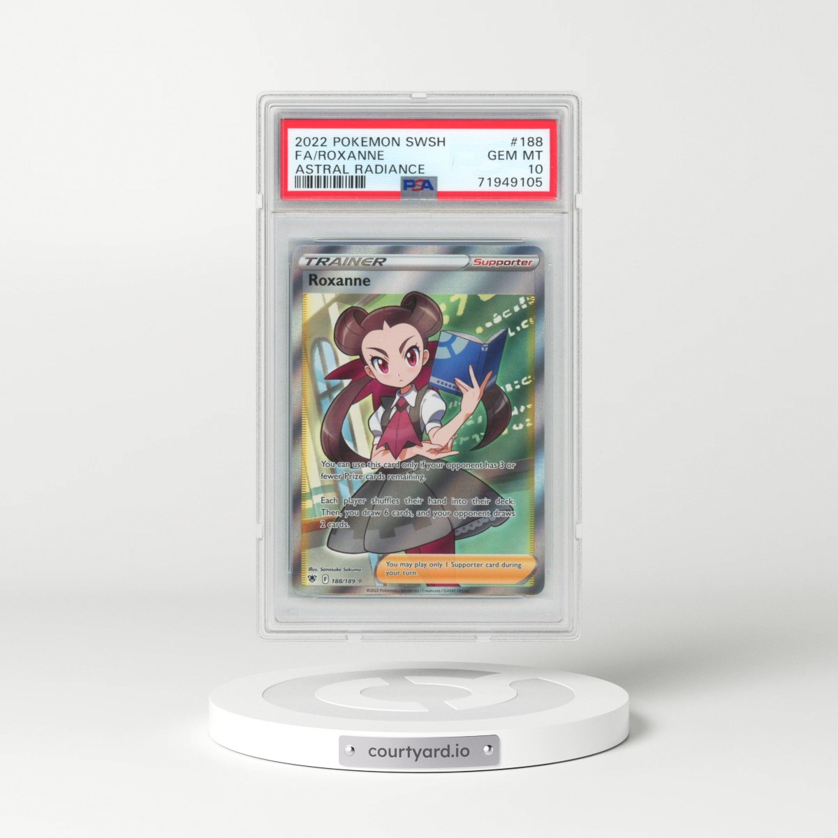 2022 Pokémon Sword & Shield Astral Radiance #188 Roxanne - Full Art (PSA 10 GEM MINT)