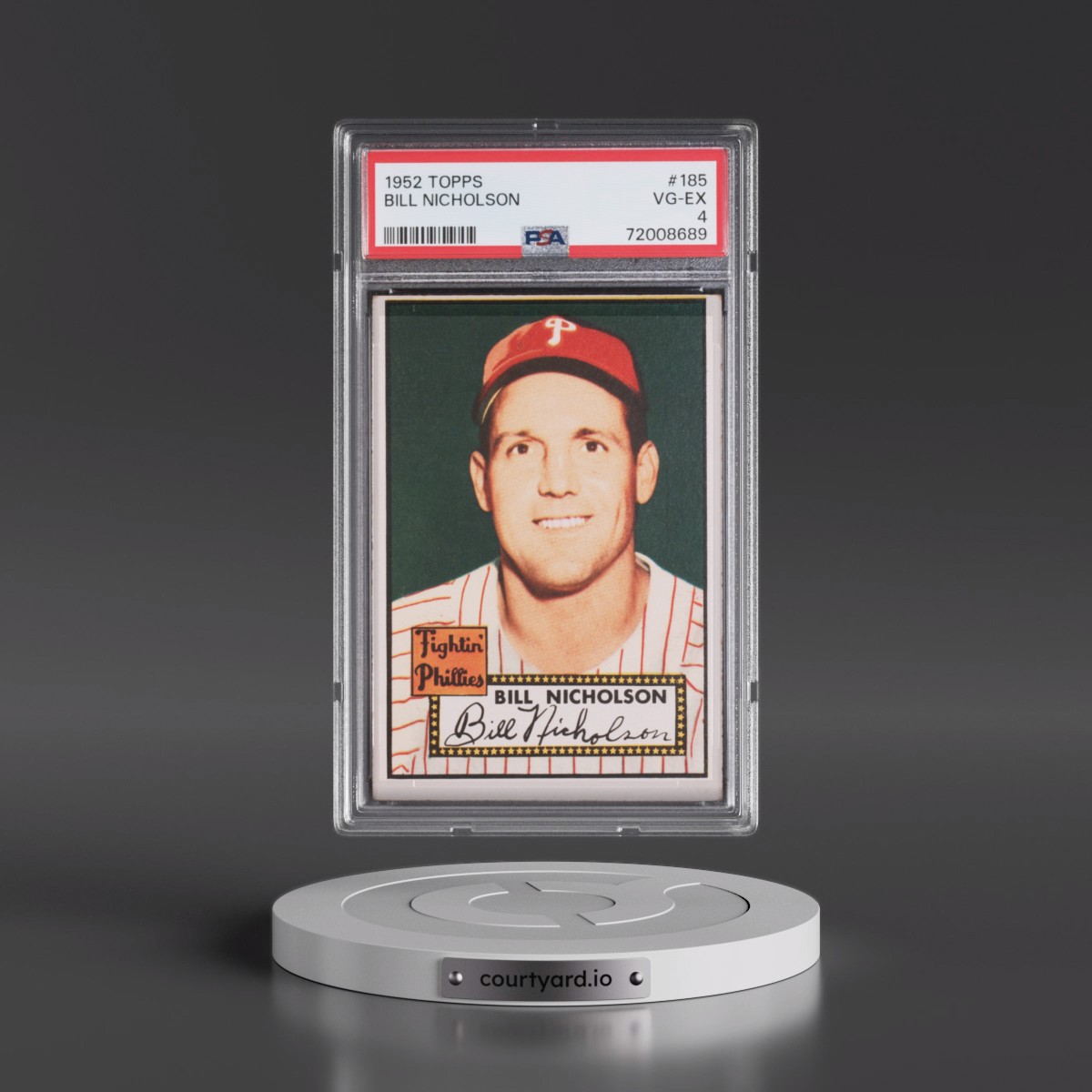 1952 Topps #185 Bill Nicholson (PSA 4 VG-EX)