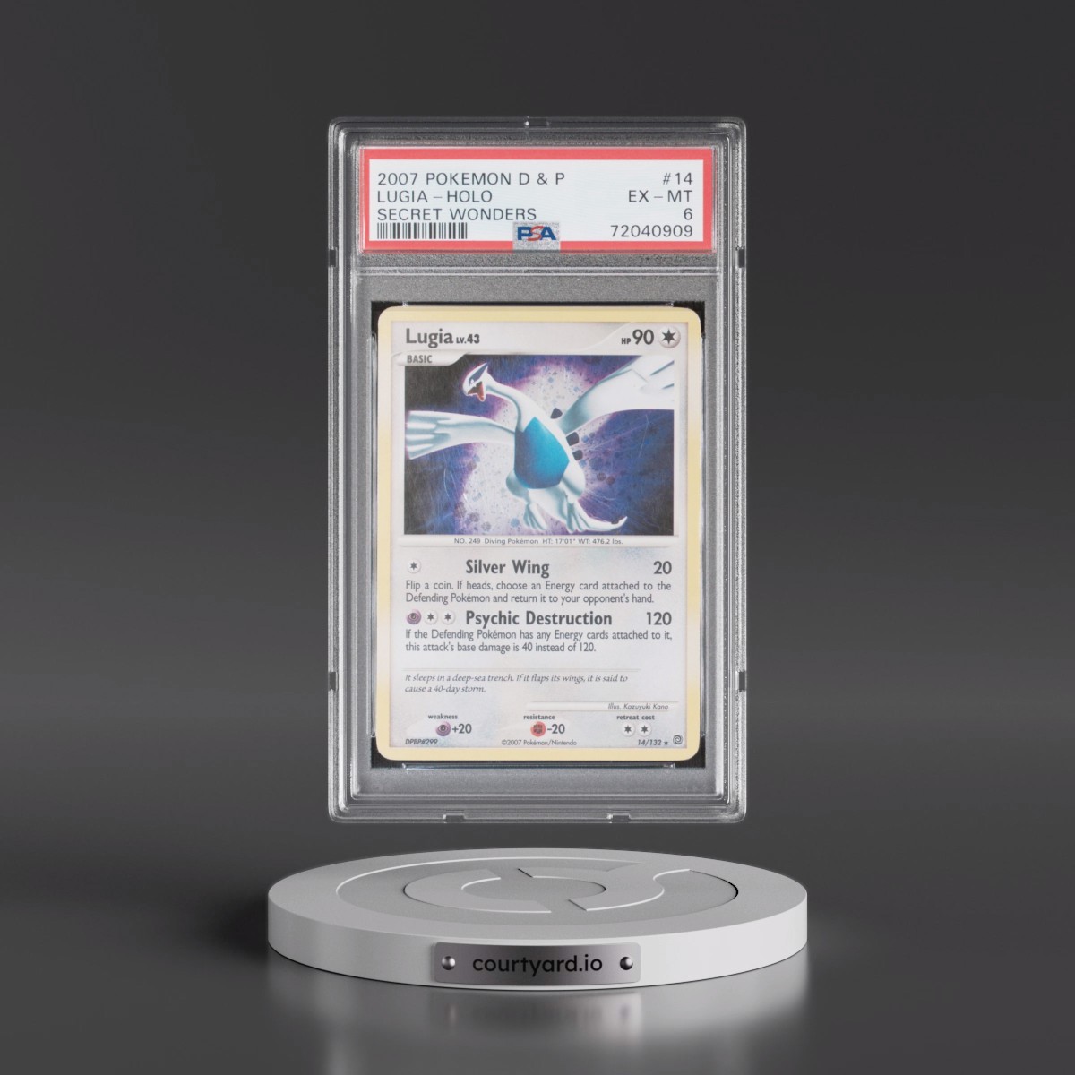 2007 Pokémon Diamond & Pearl Secret Wonders #14 Lugia - Holo (PSA 6 EX-MT)