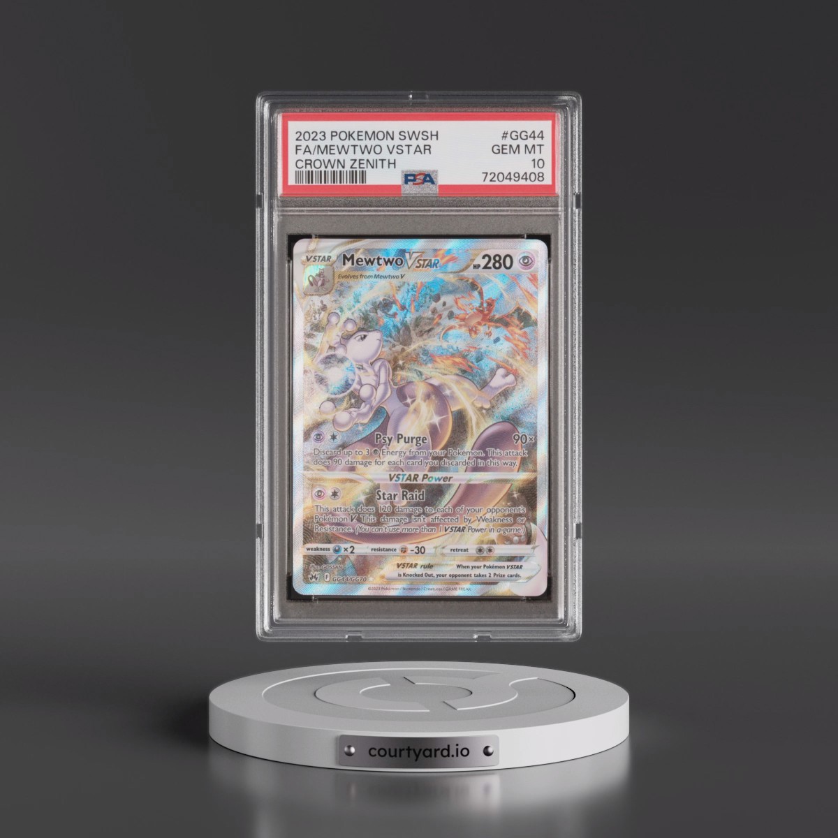 2023 Pokémon Sword and Shield Crown Zenith #GG44 Mewtwo Vstar - Full Art (PSA 10 GEM MINT)