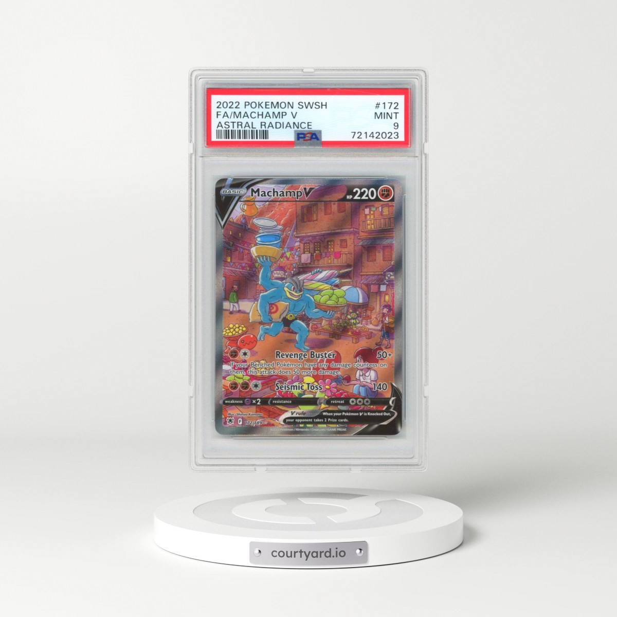 2022 Pokémon Sword & Shield Astral Radiance #172 Machamp V - Holo Full Art (PSA 9 MINT)