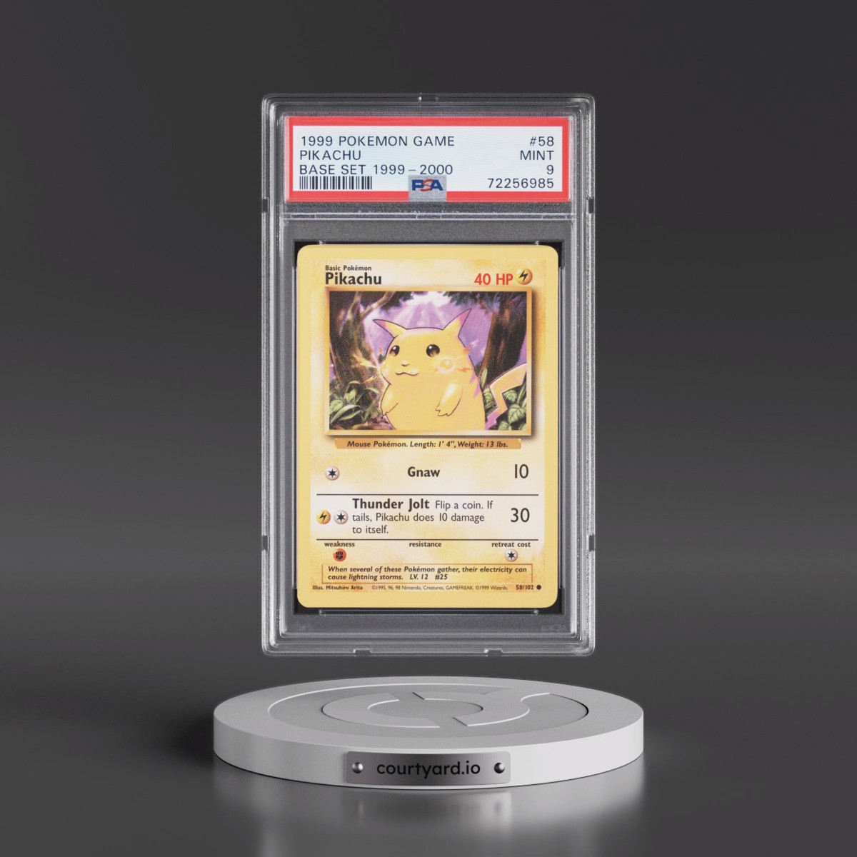 1999 Pokémon Game #58 Pikachu - Base Set 1999-2000 (PSA 9 MINT)