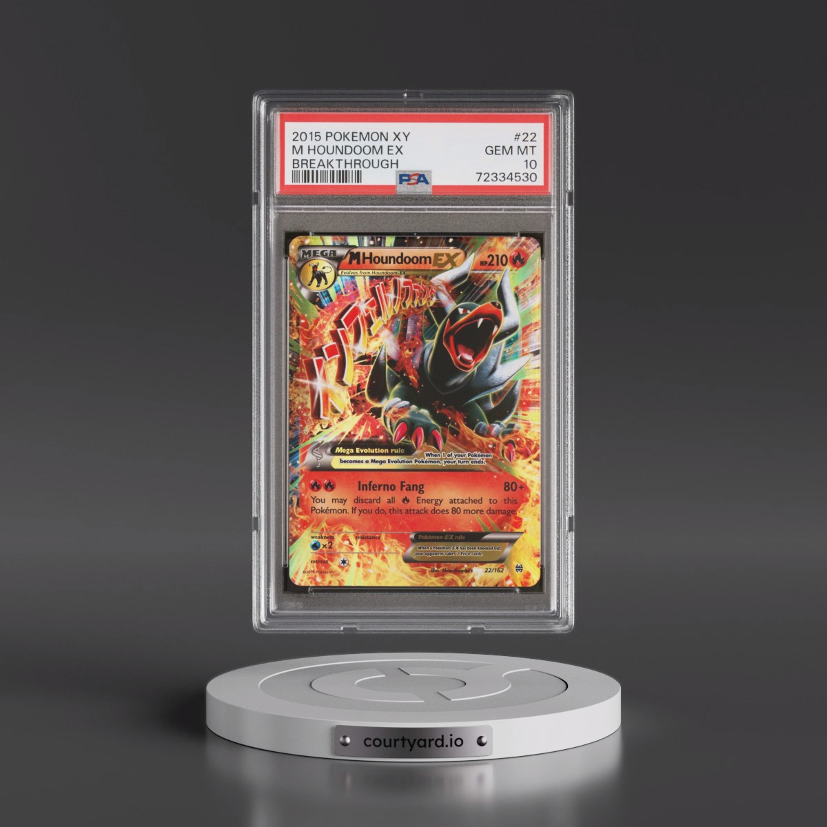 2015 Pokémon XY Breakthrough #22 M Houndoom EX - Holo (PSA 10 GEM MINT)