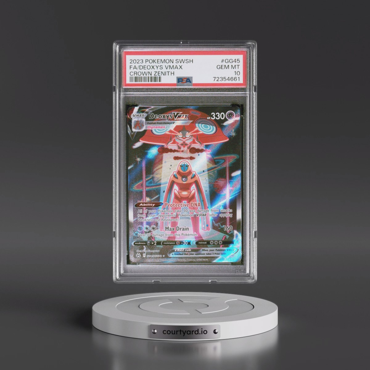 2023 Pokémon Sword and Shield Crown Zenith #GG45 Deoxys Vmax - Full Art (PSA 10 GEM MINT)