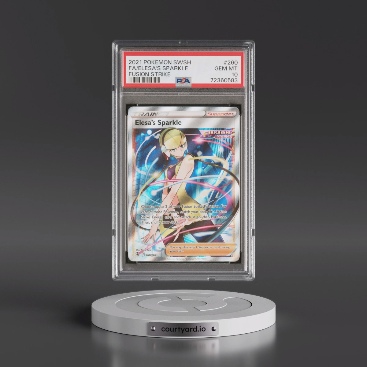 2021 Pokémon Sword & Shield Fusion Strike #260 Elesa's Sparkle - Full Art (PSA 10 GEM MINT)