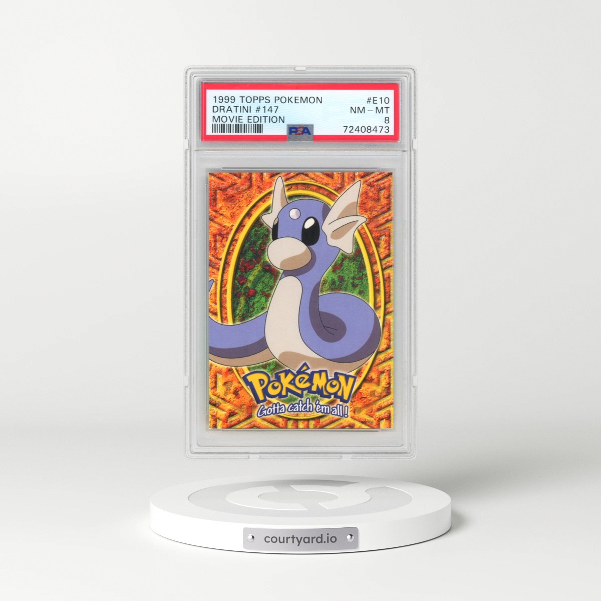 1999 Topps Pokémon the Movie Edt #E10 Dratini #147 (PSA 8 NM-MT)