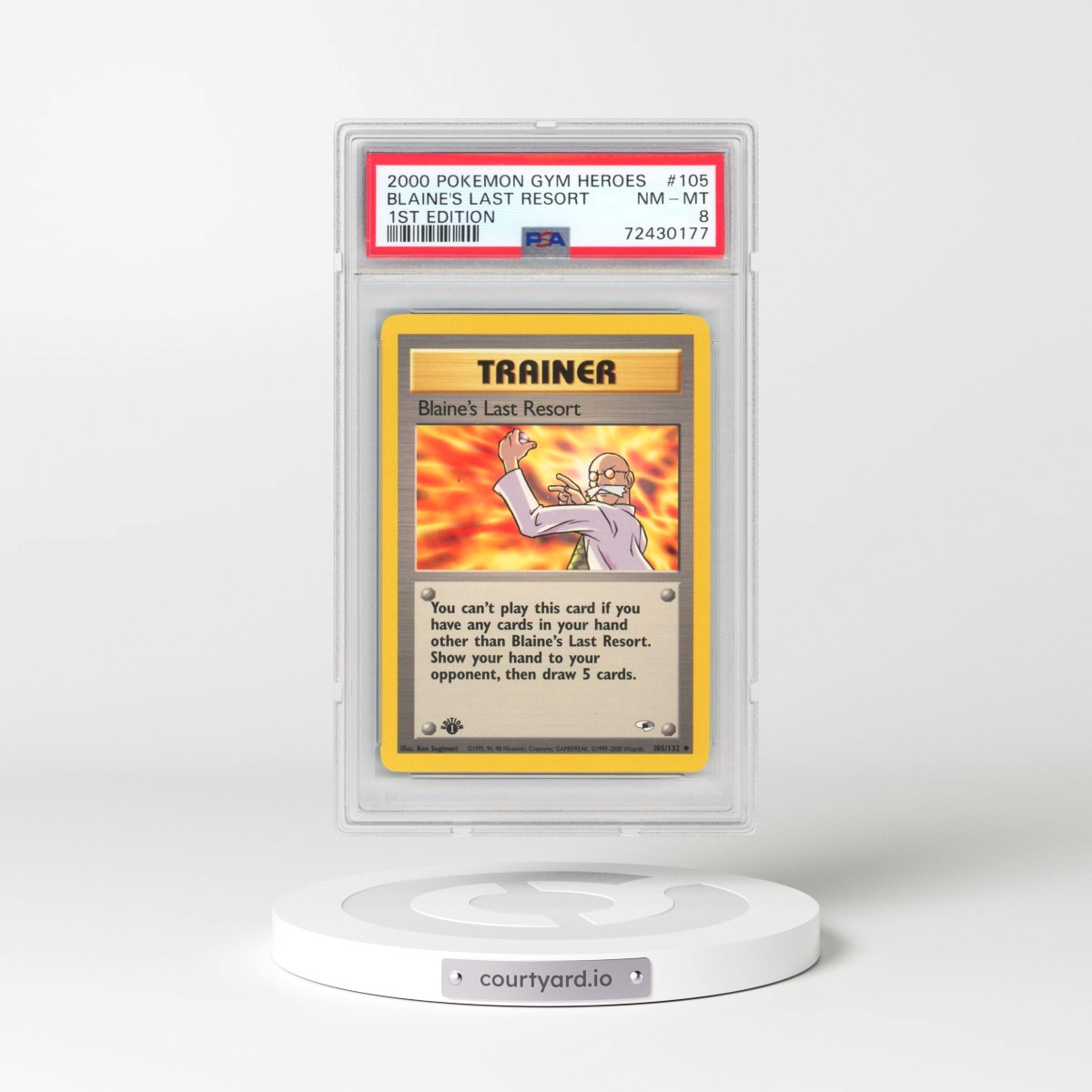 2000 Pokémon Gym Heroes #105 Blaine's Last Resort - 1st Edition (PSA 8 NM-MT)