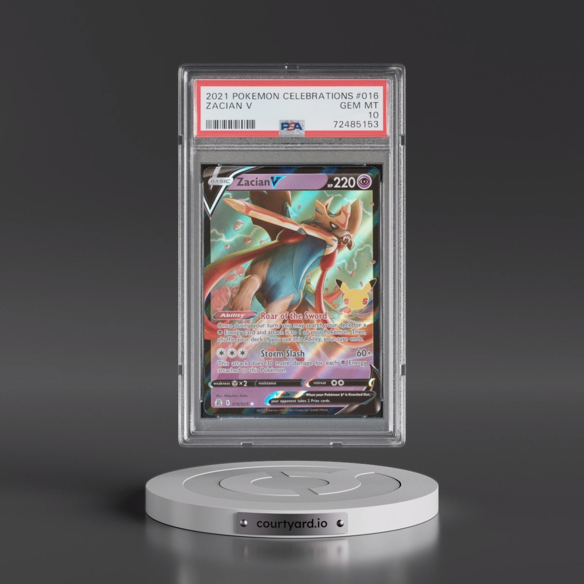 2021 Pokémon Celebrations #016 Zacian V - Holo (PSA 10 GEM MINT)