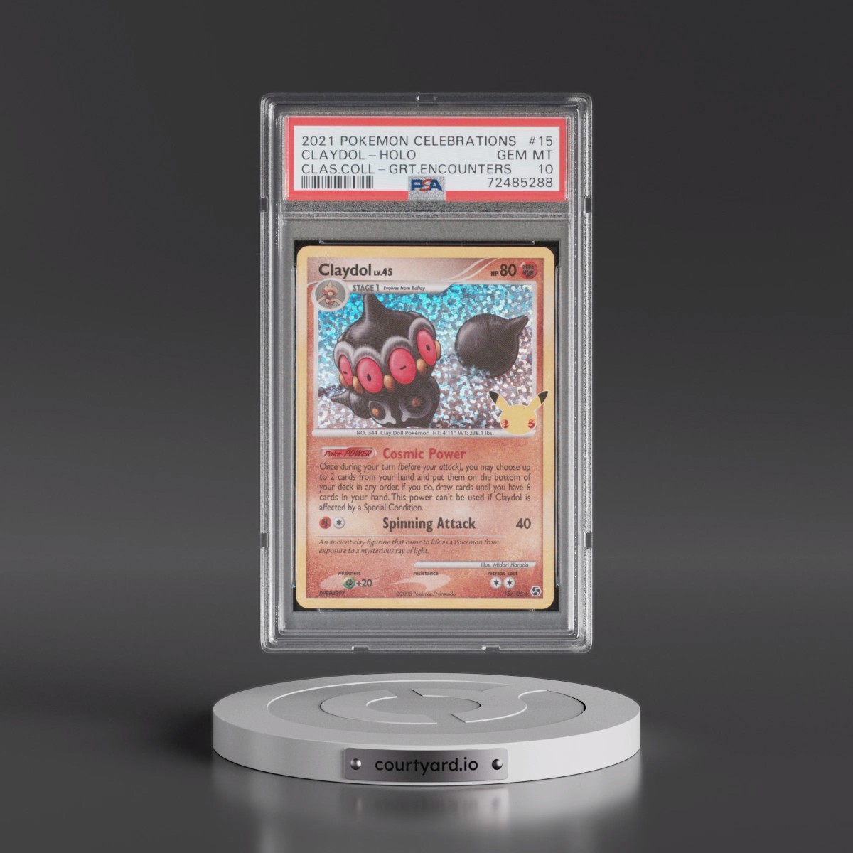 2021 Pokémon Celebrations Classic Collection #15 Claydol - Holo (PSA 10 GEM MINT)