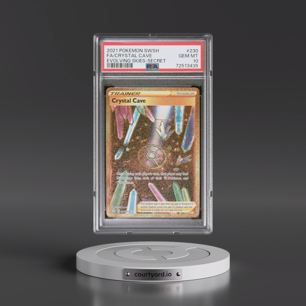 2021 Pokémon Sword & Shield Evolving Skies #230 Crystal Cave - Full Art Secret (PSA 10 GEM MINT)