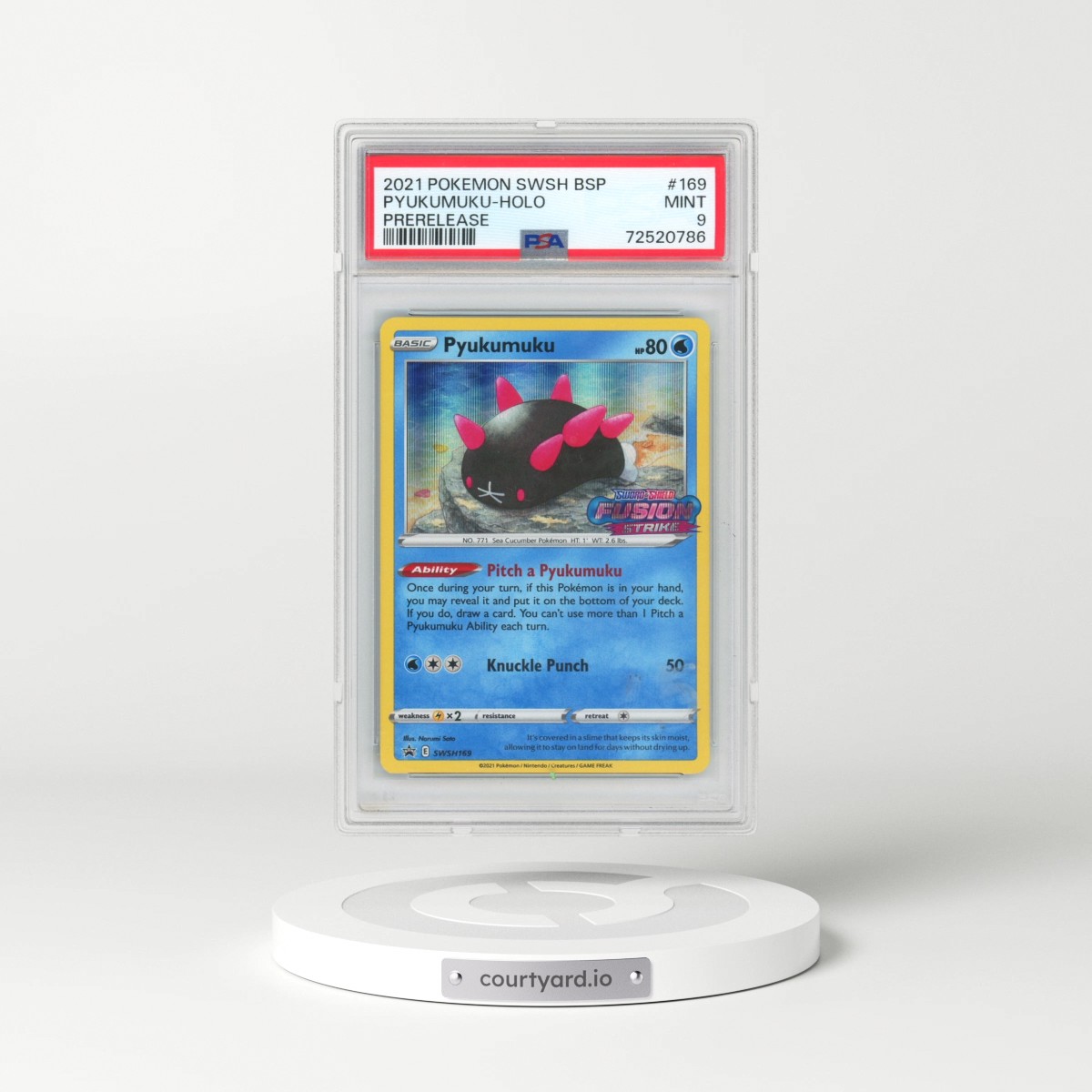 2021 Pokémon Swsh Black Star Promo #169 Pyukumuku - Holo Prerelease (PSA 9 MINT)