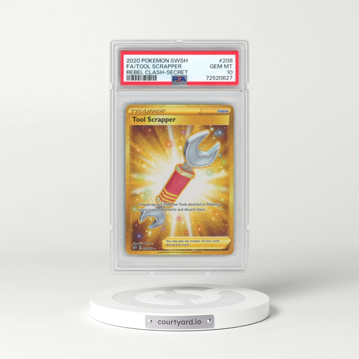 2020 Pokémon Sword & Shield Rebel Clash #208 Tool Scrapper - Full Art Secret (PSA 10 GEM MINT)