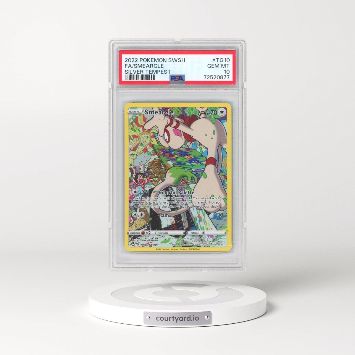 2022 Pokémon Sword & Shield Silver Tempest #TG10 Smeargle - Full Art (PSA 10 GEM MINT)
