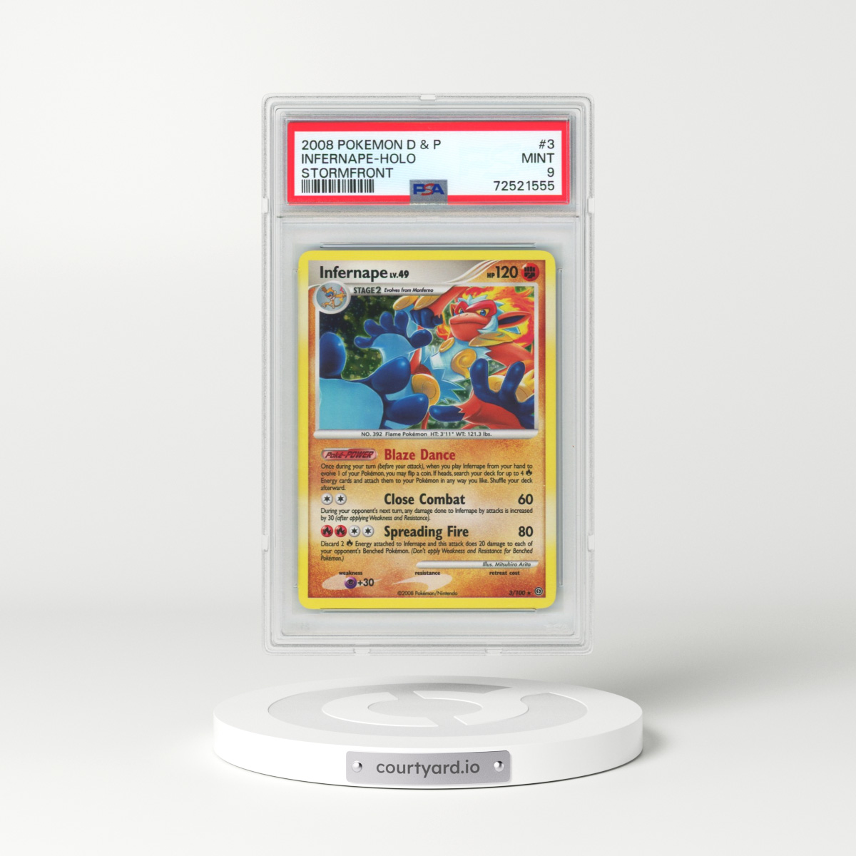 2008 Pokémon Diamond & Pearl Stormfront #3 Infernape - Holo (PSA 9 MINT)