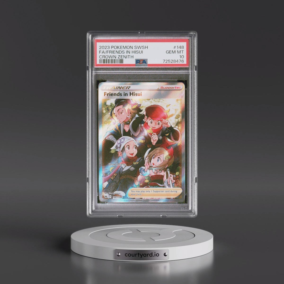 2023 Pokémon Sword and Shield Crown Zenith #148 Friends in Hisui - Full Art (PSA 10 GEM MINT)