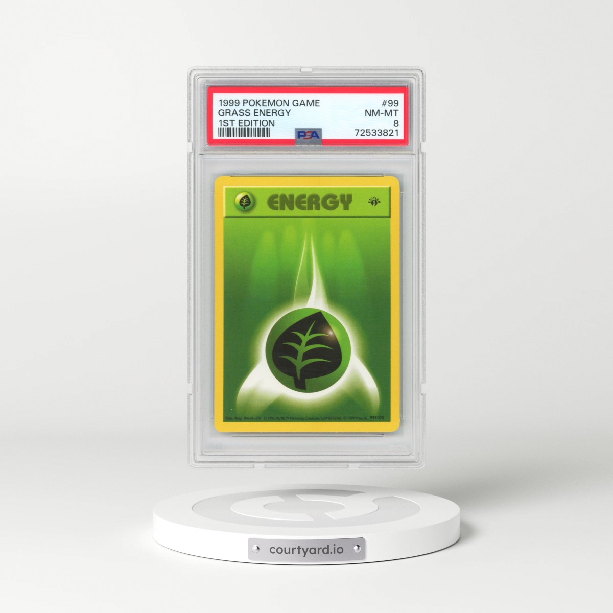 1999 Pokémon Game #99 Grass Energy - 1st Edition (PSA 8 NM-MT)