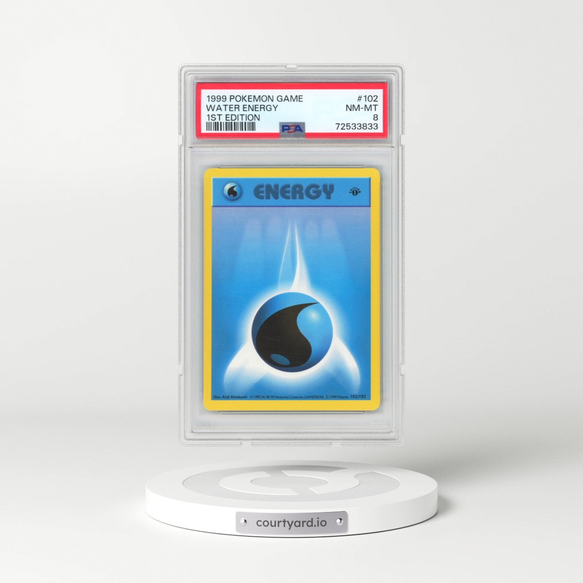 1999 Pokémon Game #102 Water Energy - 1st Edition (PSA 8 NM-MT)