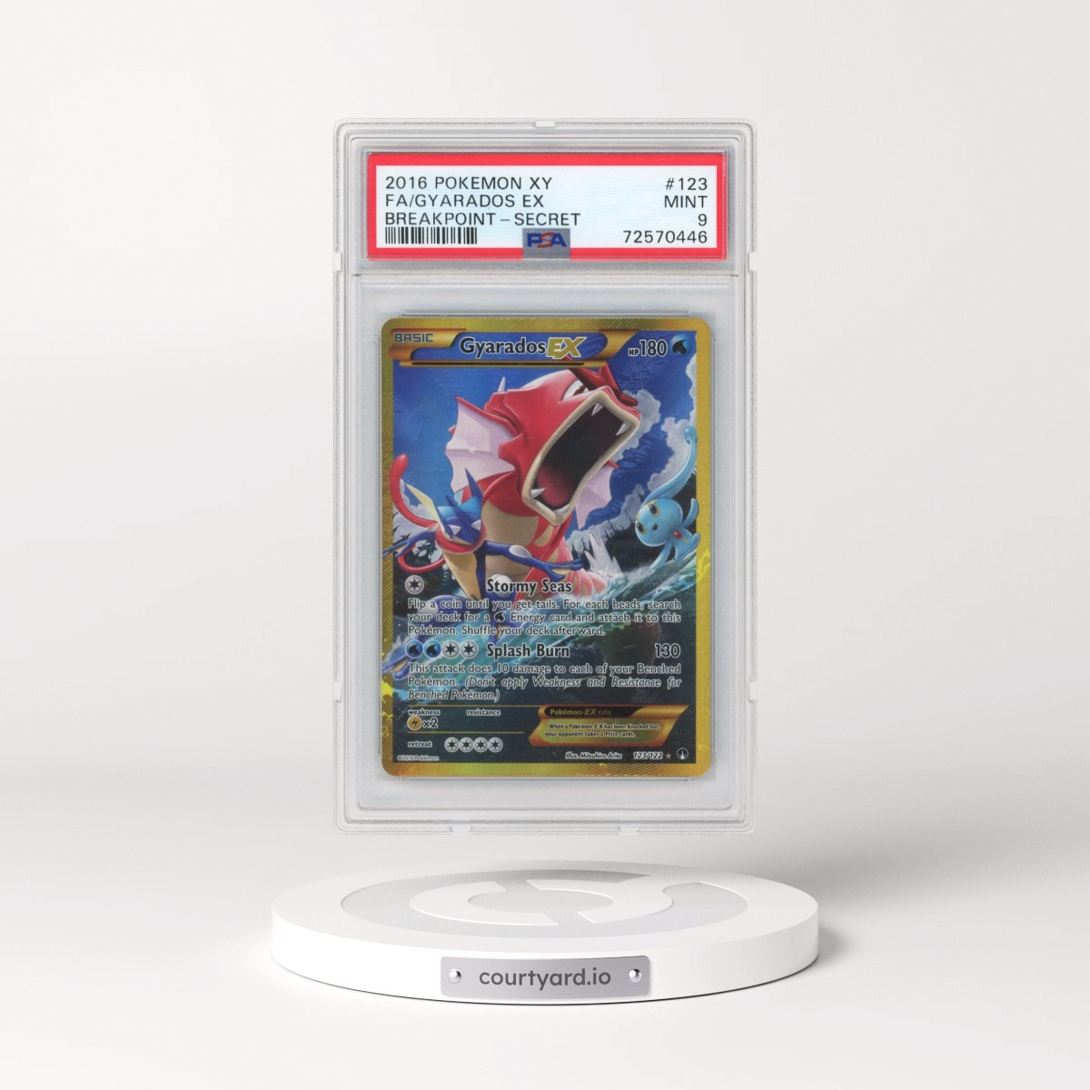 2016 Pokémon XY Breakpoint #123 Gyarados EX - Holo Full Art Secret (PSA 9 MINT)