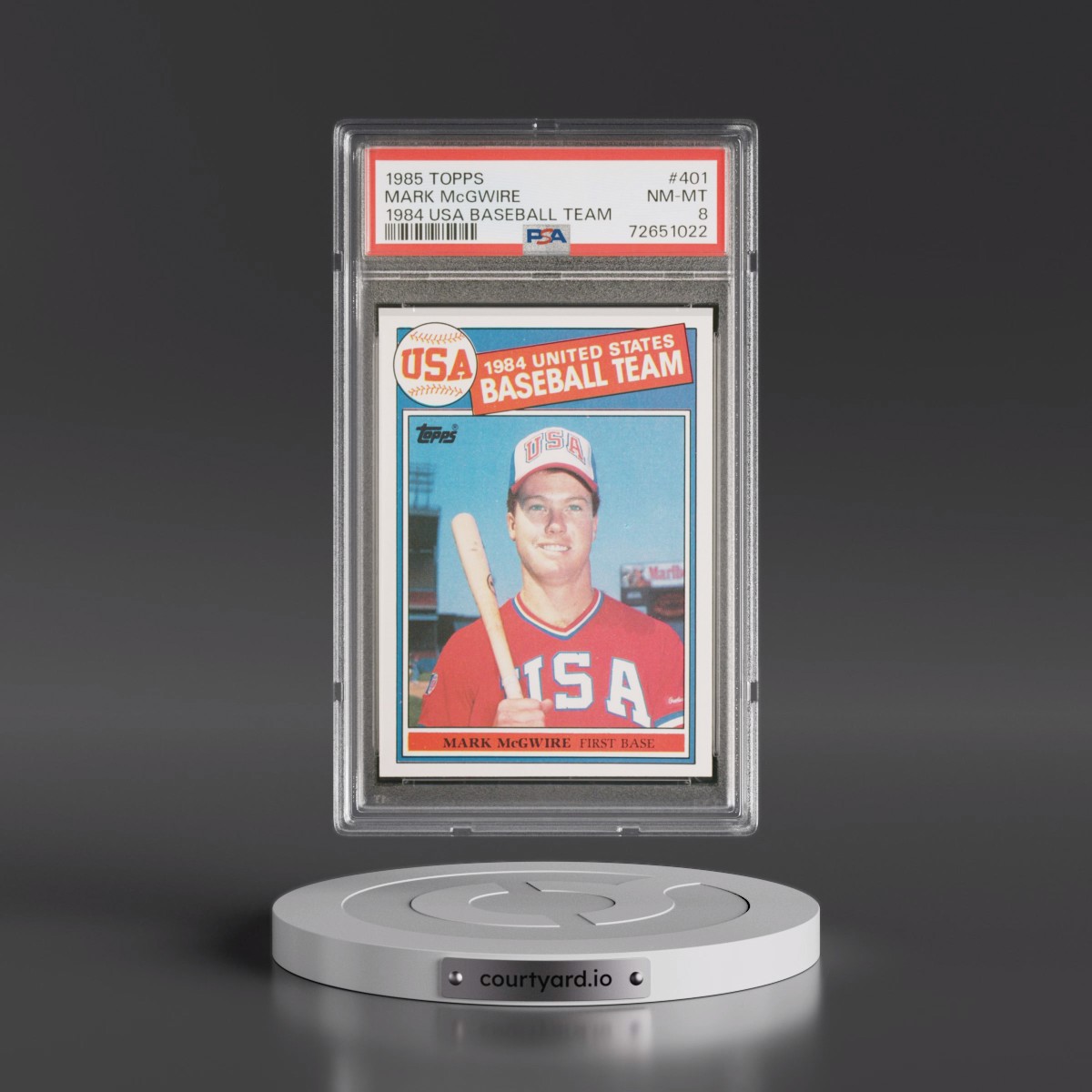 1985 Topps #401 Mark McGwire - 1984 USA Baseball Team (PSA 8 NM-MT)