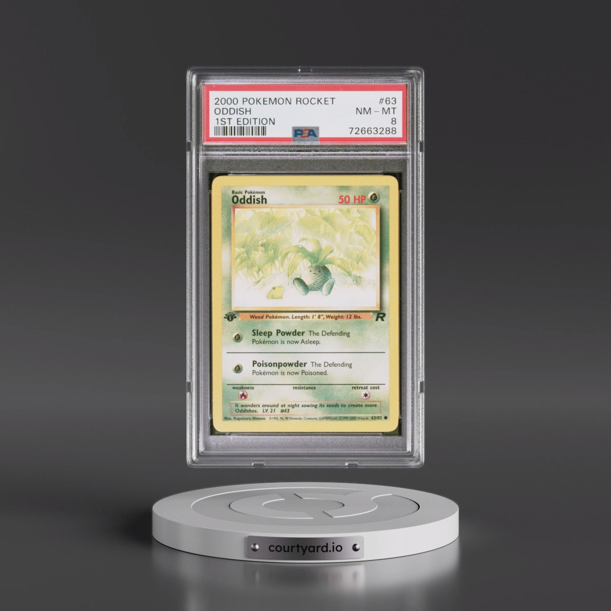 2000 Pokémon Rocket #63 Oddish - 1st Edition (PSA 8 NM-MT)