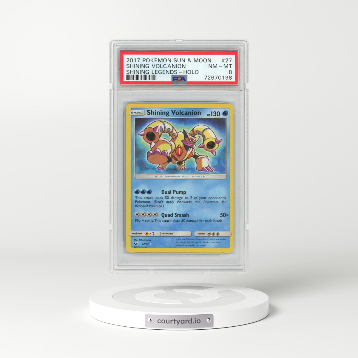 2017 Pokémon Sun & Moon Shining Legends #27 Shining Volcanion - Holo Holo (PSA 8 NM-MT)