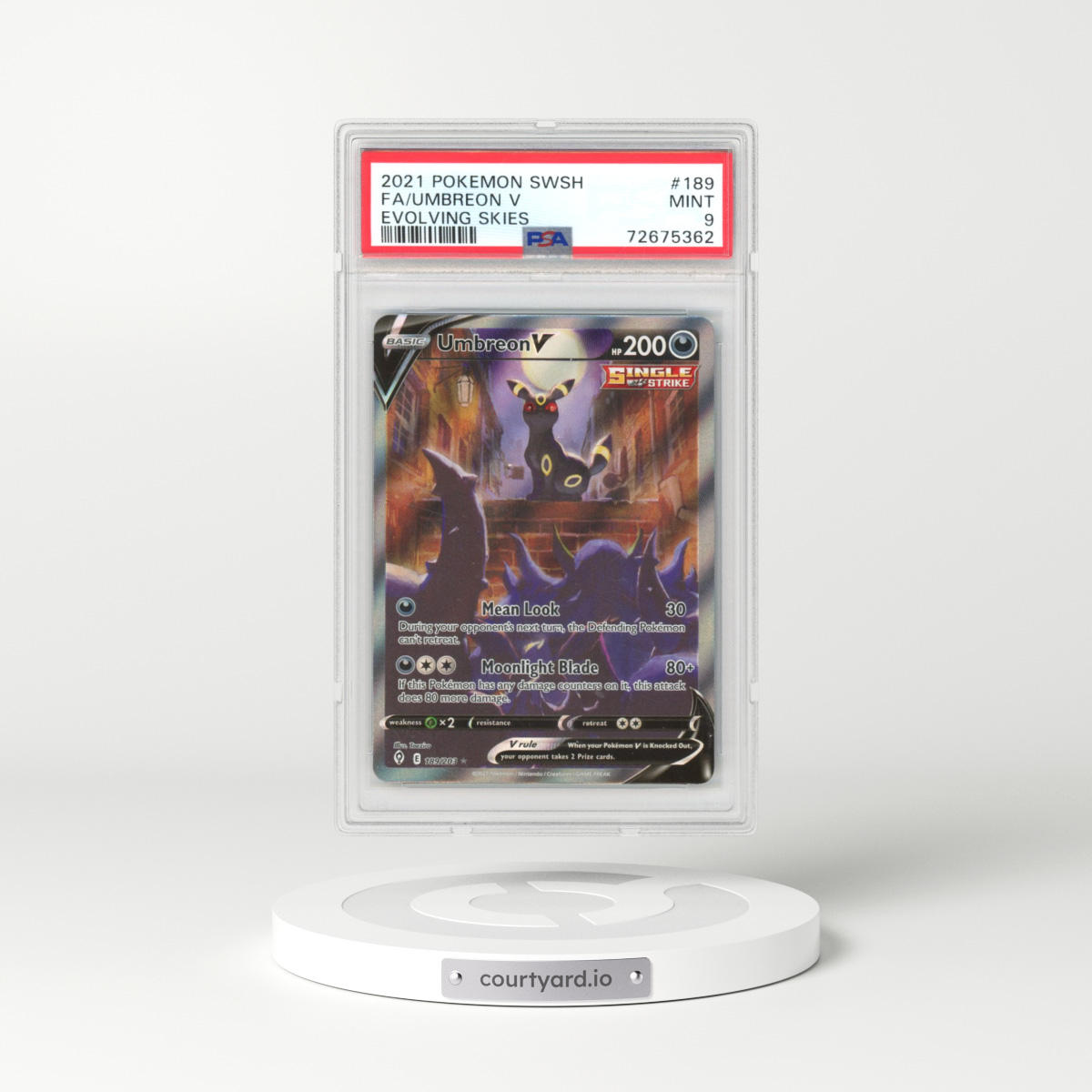 2021 Evolving Skies #189 Umbreon V (PSA 9 MINT)