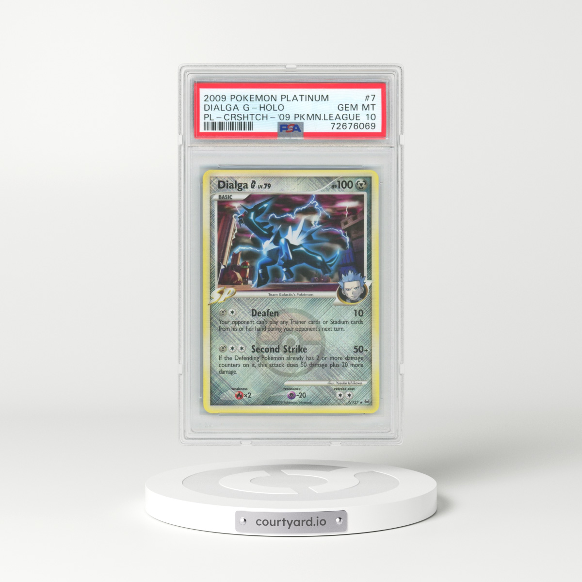 2009 Pokémon Platinum #7 Dialga G - Holo Crosshatch-2009 Pokemon League (PSA 10 GEM MINT)