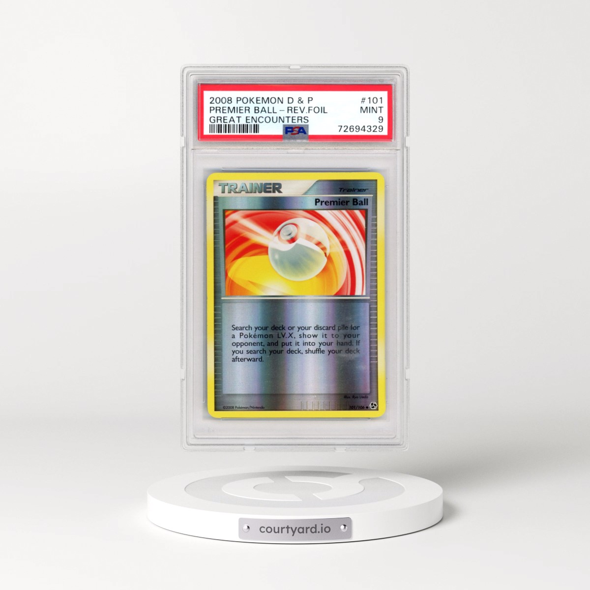 2008 Pokémon Diamond & Pearl Great Encounters #101 Premier Ball - Reverse Foil (PSA 9 MINT)