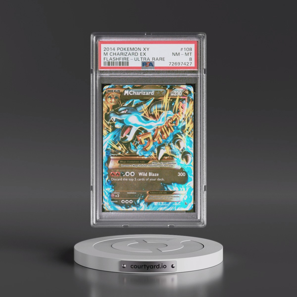 2014 Pokémon XY Flashfire #108 M Charizard EX - Holo Ultra Rare (PSA 8 NM-MT)