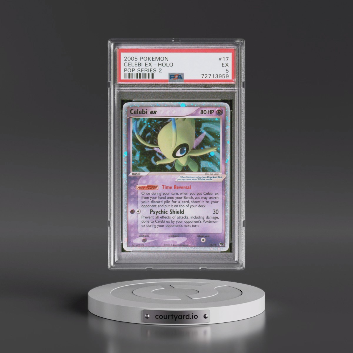 2005 Pokémon Pop Series 2 #17 Celebi EX - Holo Holo (PSA 5 EX)