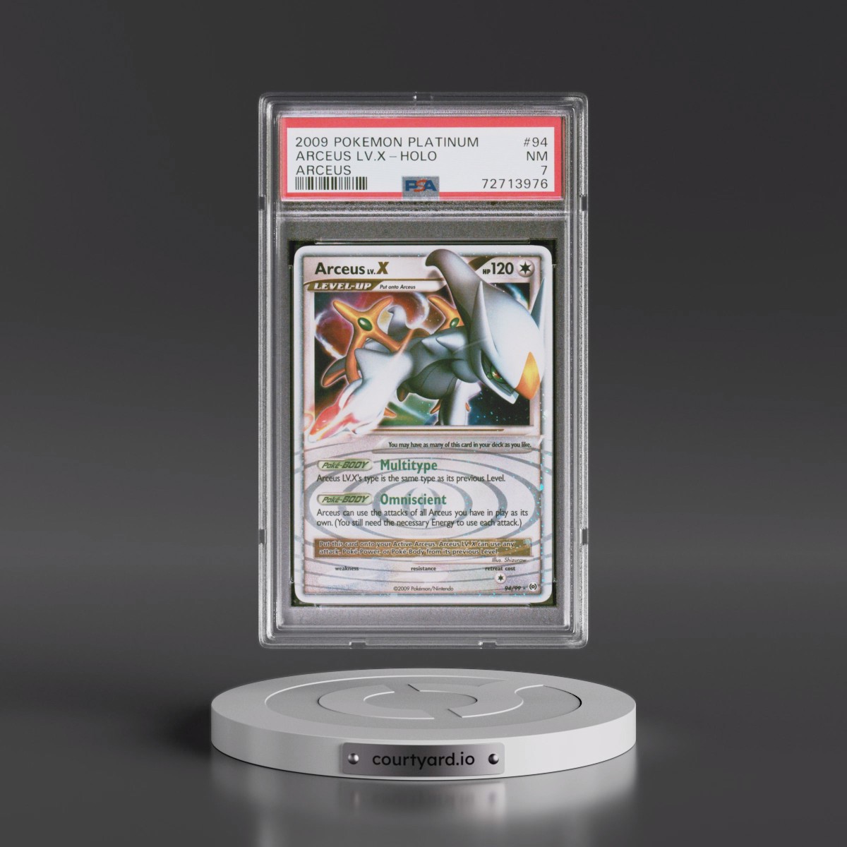 2009 Pokémon Platinum Arceus #94 Arceus LV.X - Holo (PSA 7 NM)